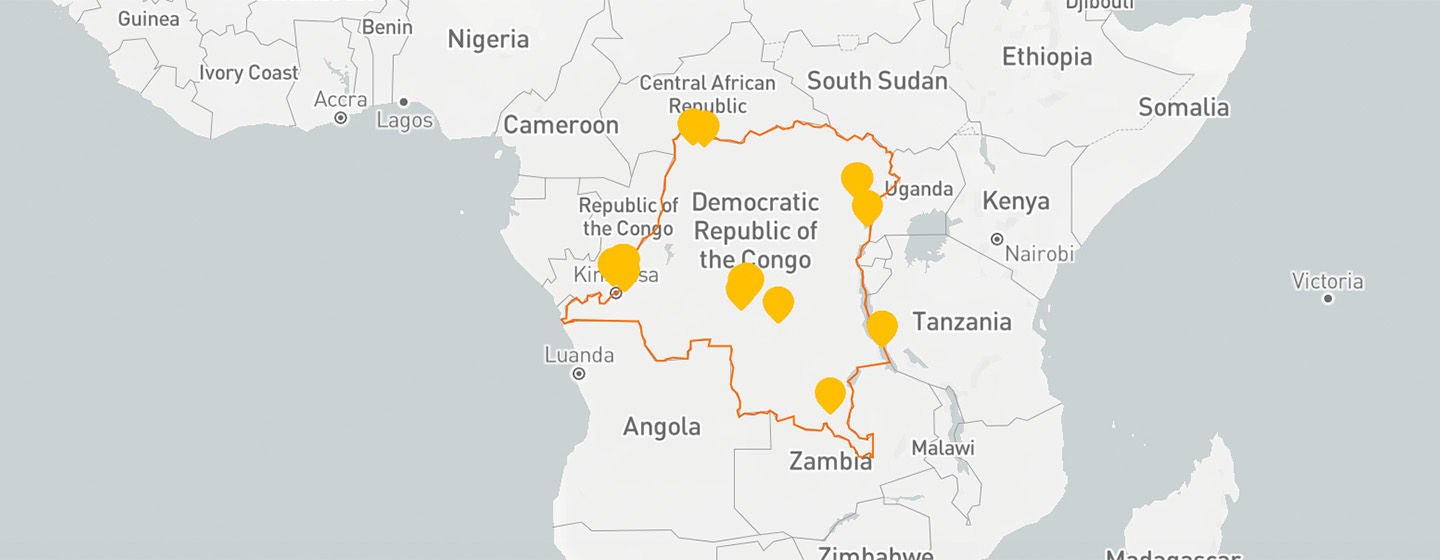 A map of the Philippines showing several locations where World Vision made an impact.