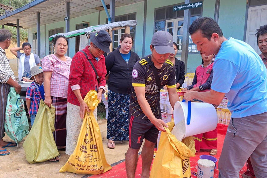 You’ll help support the urgent delivery of emergency food during humanitarian crises such as famine, conflicts and healthcare crises. (Myanmar, 2023)