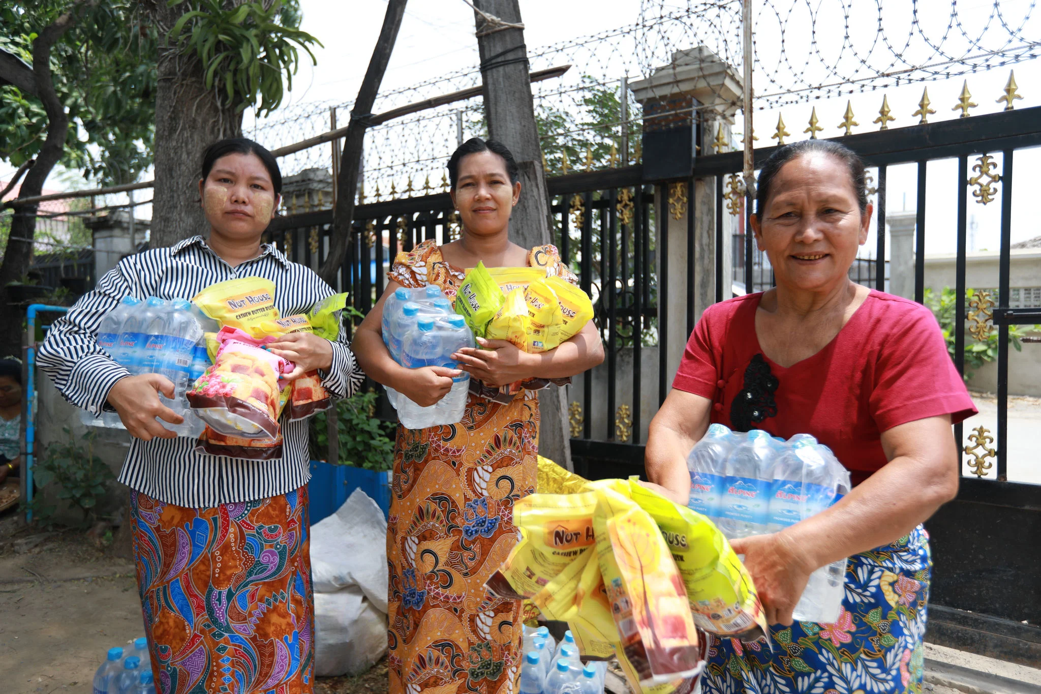 Ready-to-eat food and bottled water distribution to earthquake-affected families in Mandalay
