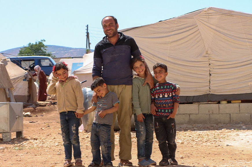 One of the families affected by the earthquake, who benefited from the cash distribution by World Vision and its implementing partner in Syria. (Syria, 2023).