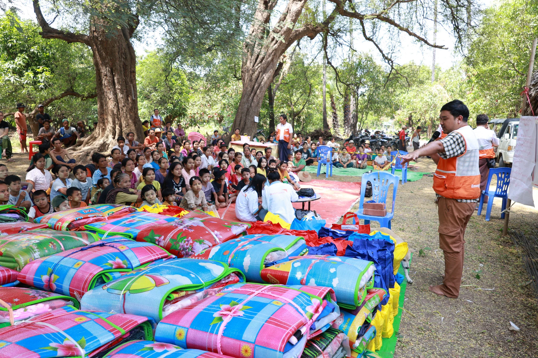 Basic hygiene and family kit distribution at Tada U Township