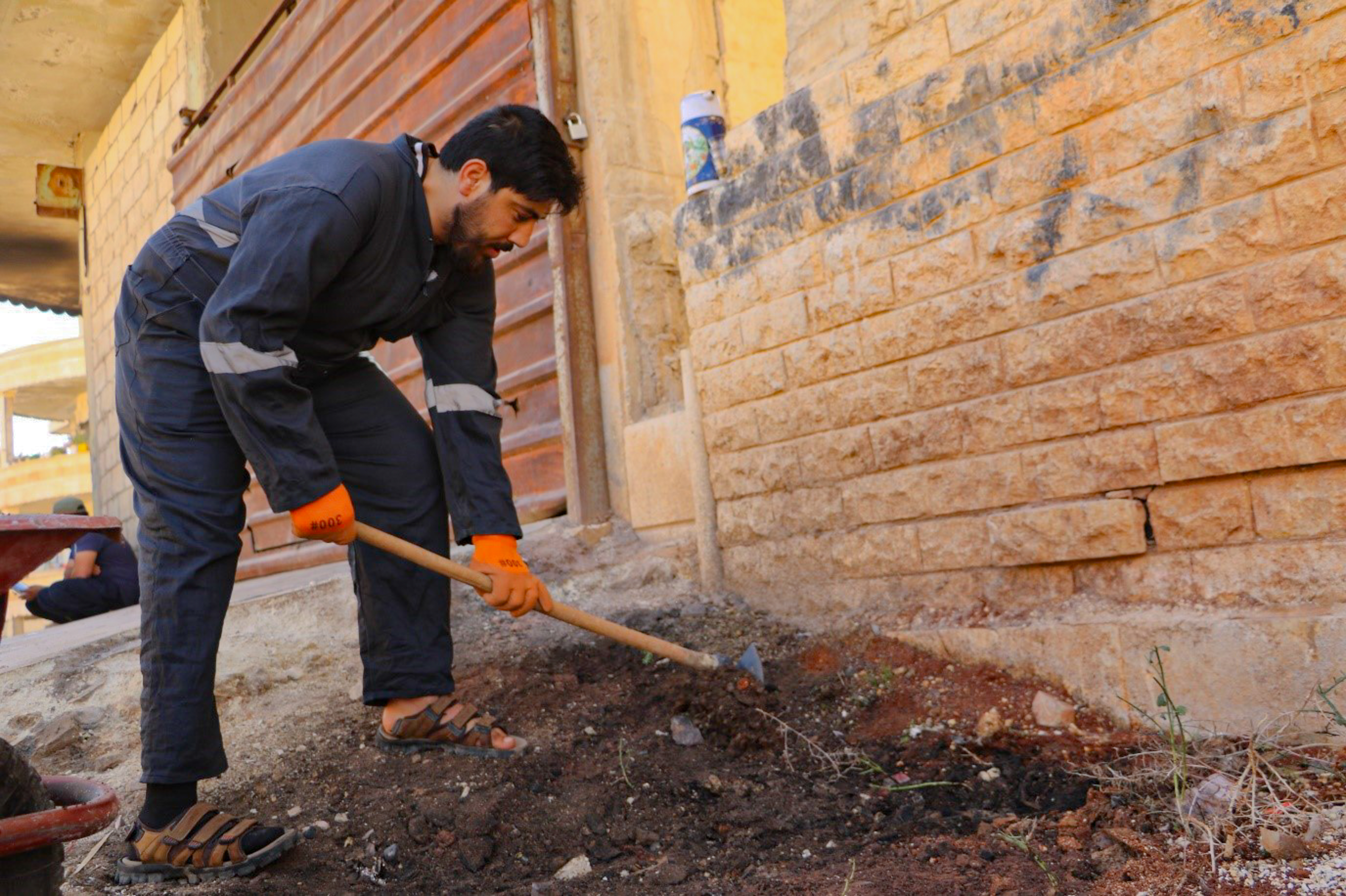 Through a cash-for-work program in Syria, Yaser (not his real name) lost his leg after a shell fragment struck him in 2015. A World Vision cash-for-work program provides employment, so he can provide for his family.    