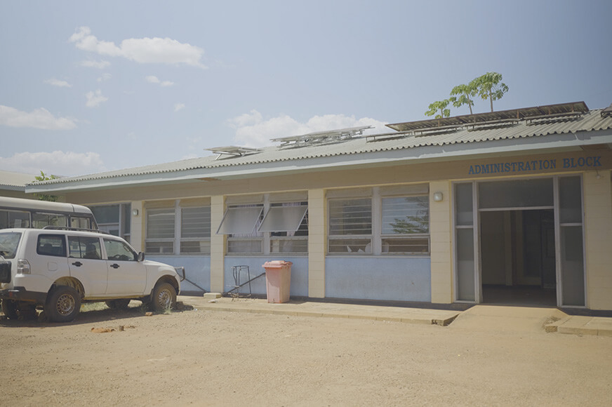 The administration block of a hospital in Uganda that is experiencing the effects of aid cuts. (Uganda, 2025)
